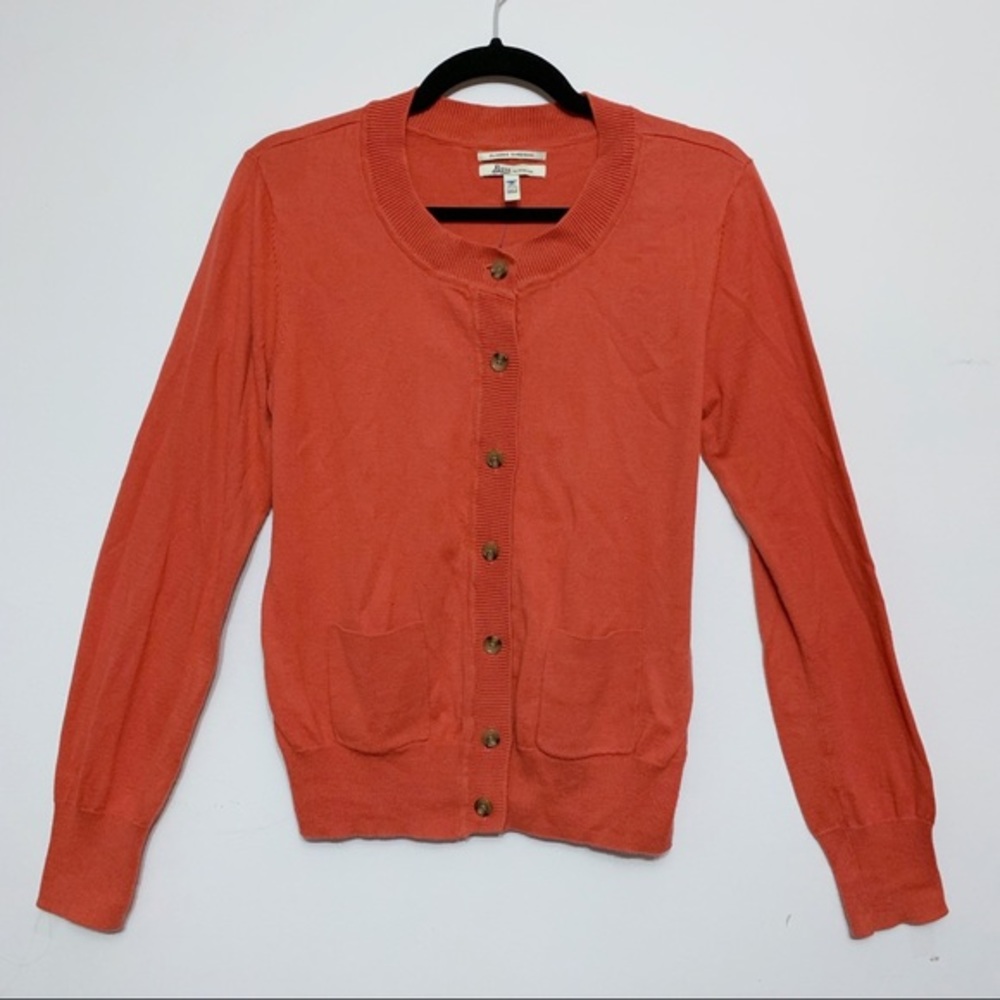 G.H. Bass & Co. Classic Cardigan, Burnt Orange 100% Cotton, Size Medium
